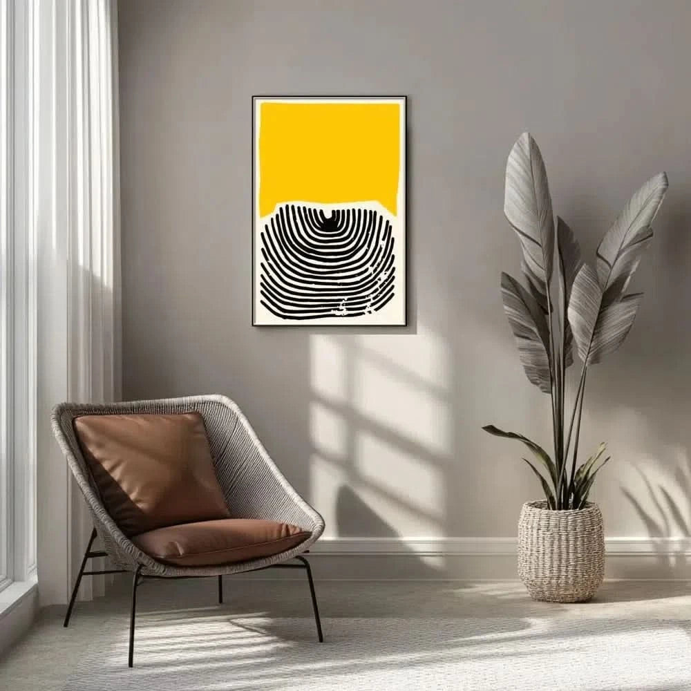 Illustration de lignes ondulantes créant une impression de profondeur et de rythme.