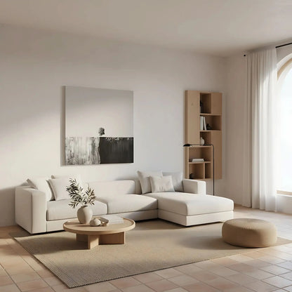 Arbre solitaire sur fond noir et blanc, illustrant le minimalisme et la sérénité, idéal pour des espaces modernes et épurés.