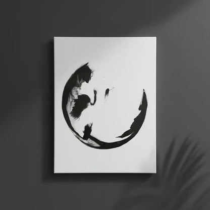 Illustration d’encre en mouvement, formant des volutes abstraites et contrastées, pour une atmosphère intrigante.