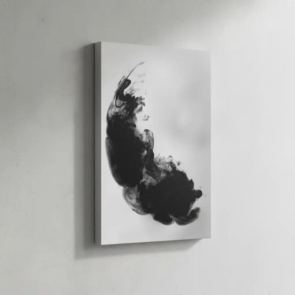 Illustration d’une spirale d'encre fluide, apportant une dynamique fluide et élégante à la décoration.