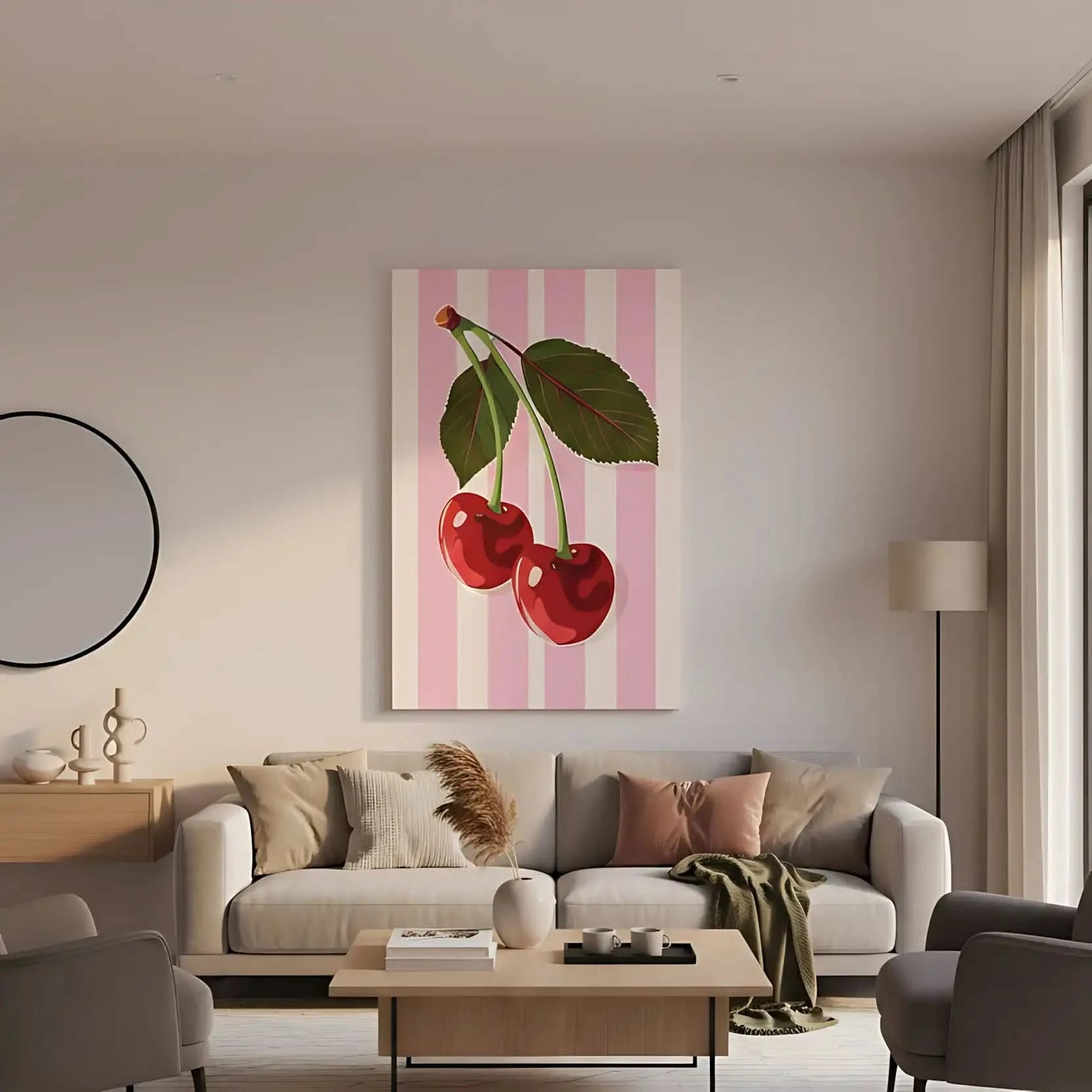 Illustration d'une girafe parmi des fleurs vibrantes, apportant une sensation de calme et de douceur.