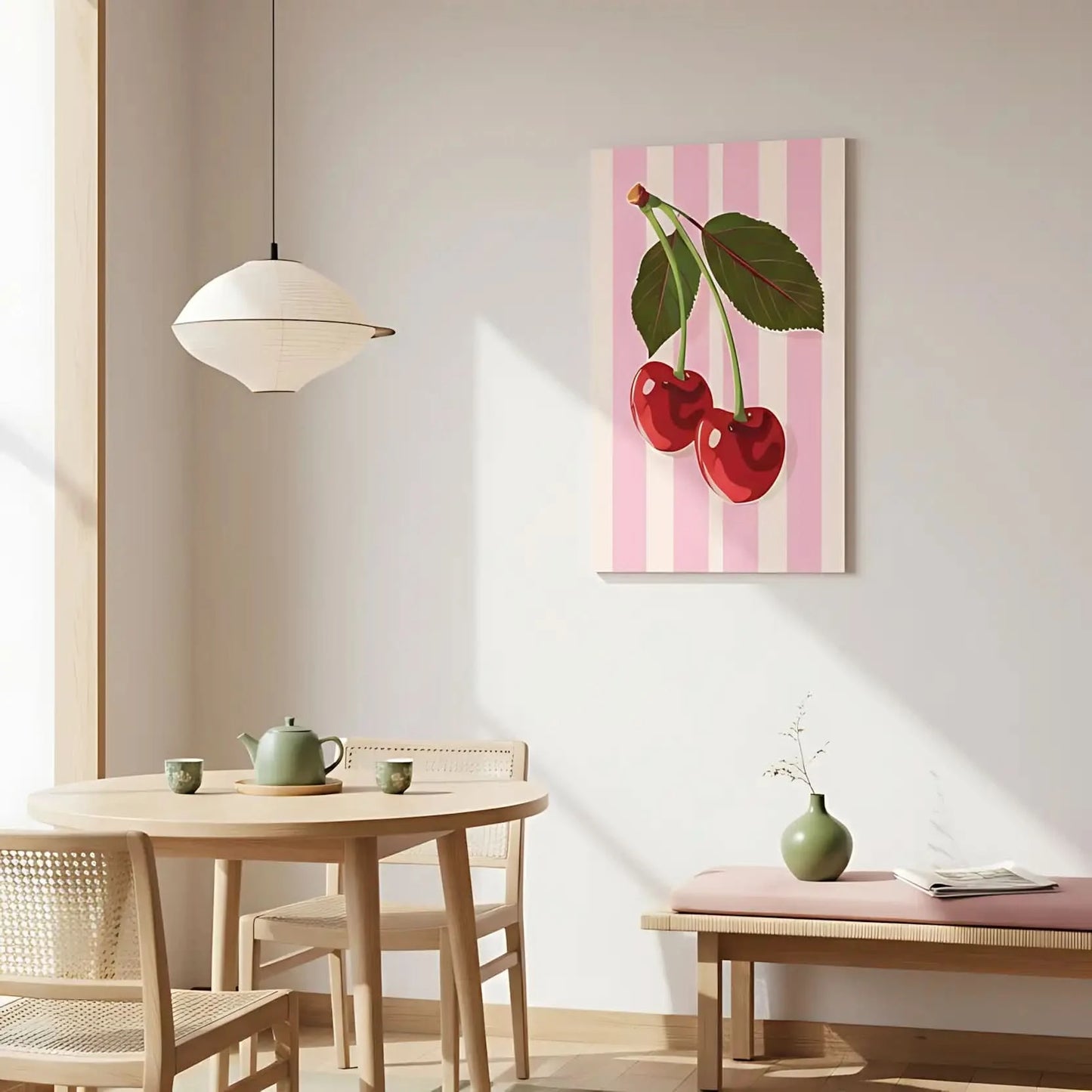 Illustration d'une girafe parmi des fleurs vibrantes, apportant une sensation de calme et de douceur.