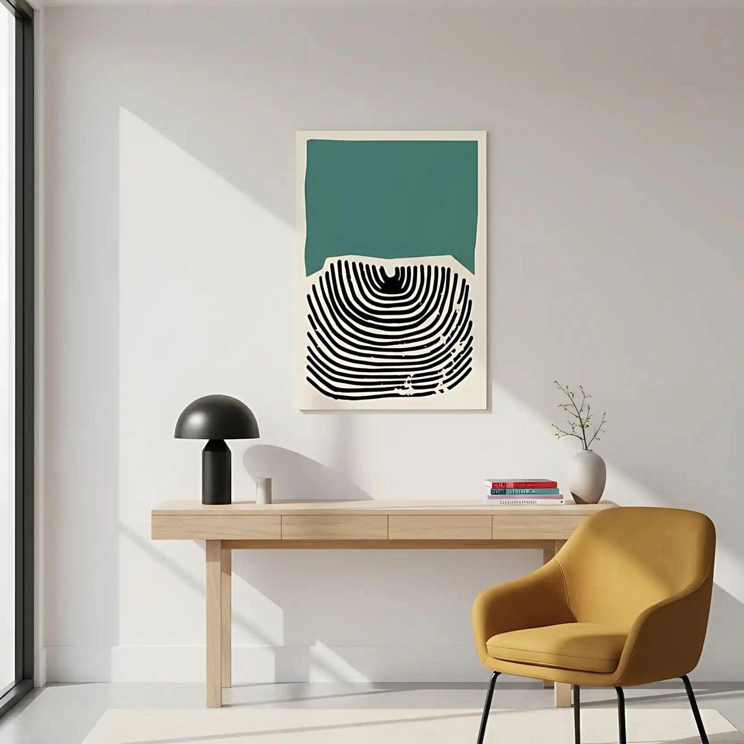 Illustration de lignes fluides formant un jeu harmonieux avec des couleurs douces.