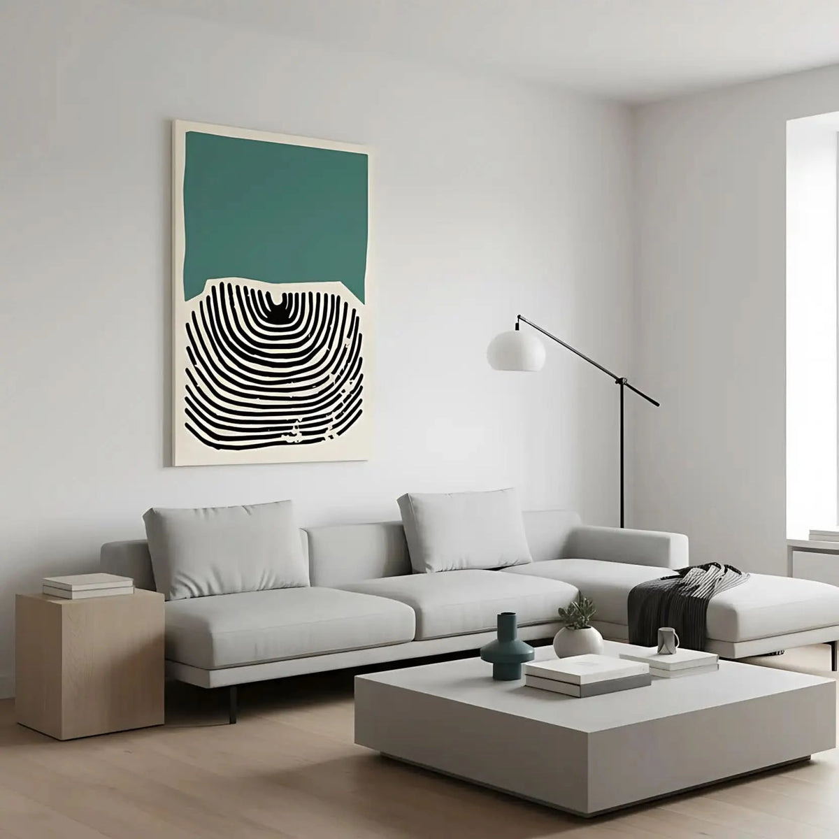 Illustration de lignes fluides formant un jeu harmonieux avec des couleurs douces.