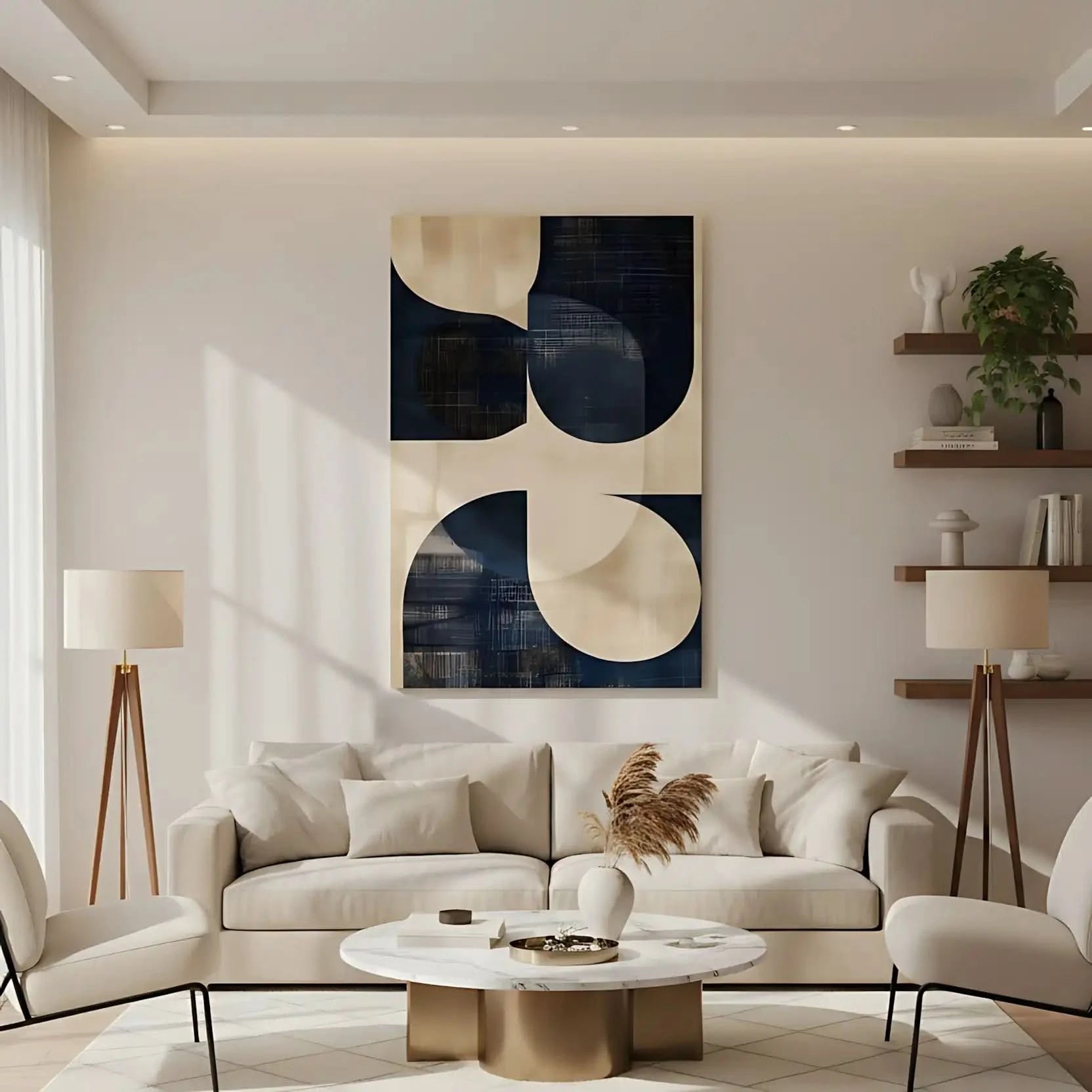 Art abstrait avec des jeux d'ombres et textures, évoquant une ambiance mystique.
