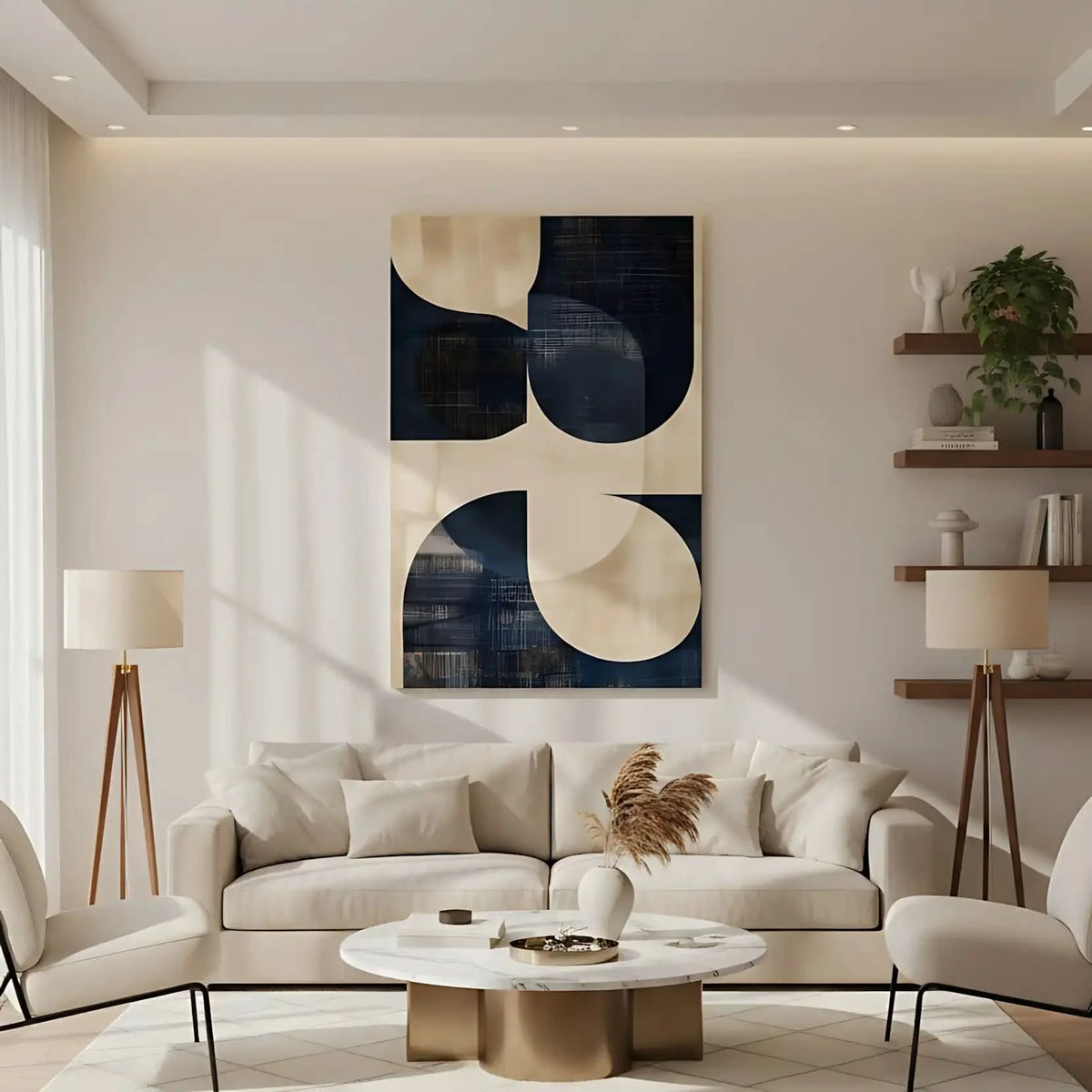Art abstrait avec des jeux d'ombres et textures, évoquant une ambiance mystique.