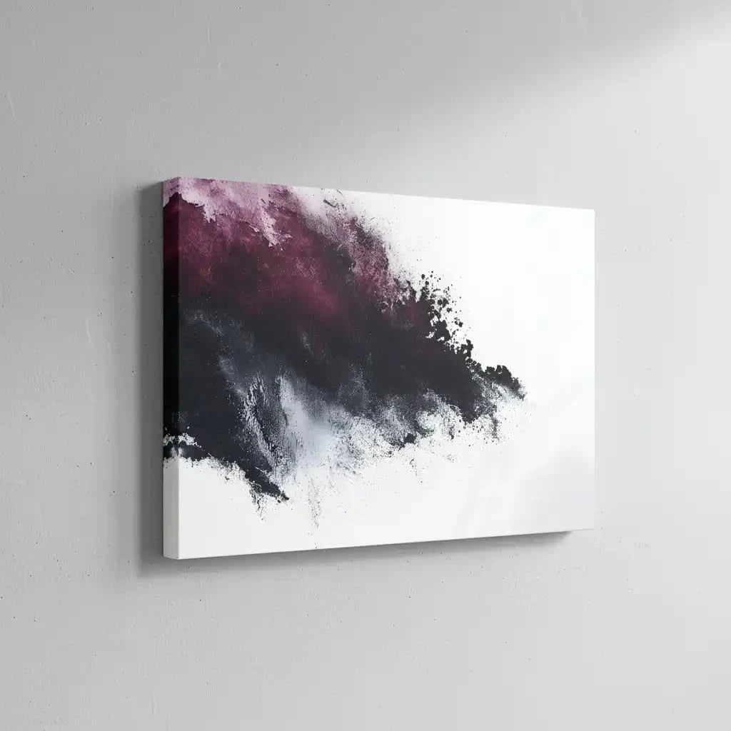Flamme abstraite avec des couleurs noires et rouges, évoquant énergie brute et mystère, idéale pour un salon moderne et un décor contemporain.