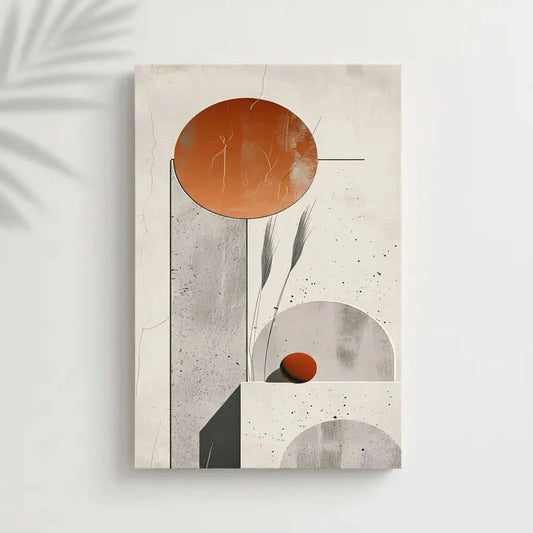 Peinture abstraite de formes géométriques équilibrées, apportant une sensation de sérénité et de sophistication.