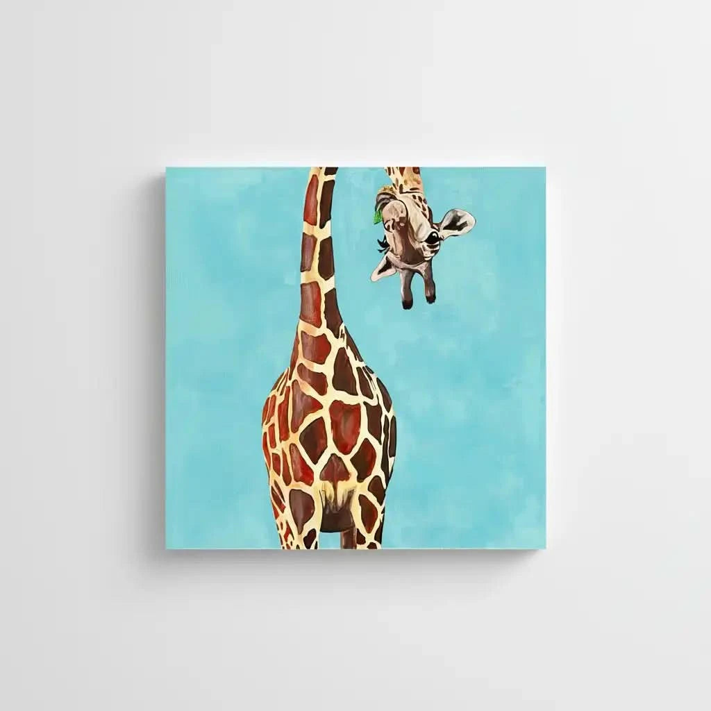 Girafe colorée avec des taches distinctes, captivant et élégant, apportant de la joie et de la douceur.