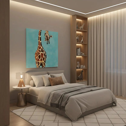 Girafe colorée avec des taches distinctes, captivant et élégant, apportant de la joie et de la douceur.