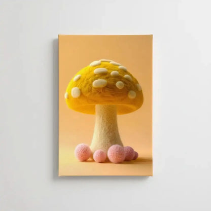 Illustration d'un champignon doux et coloré avec des formes arrondies et des textures apaisantes, créant une atmosphère sereine.