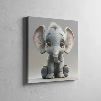 Illustration d'un éléphant adorable, apportant une touche de douceur et de confort à la décoration intérieure.