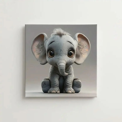 Illustration d'un éléphant adorable, apportant une touche de douceur et de confort à la décoration intérieure.