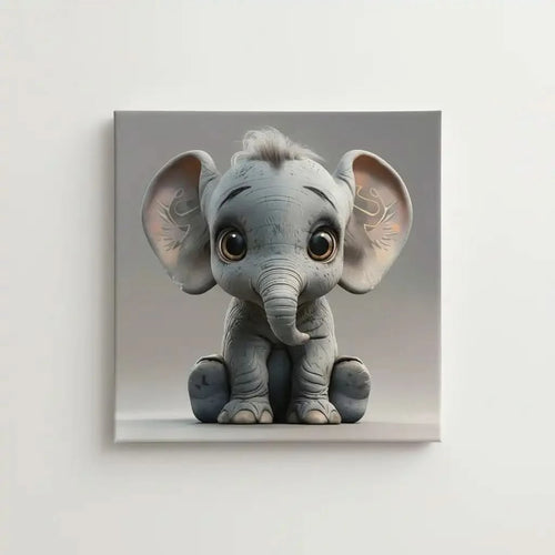 Illustration d'un éléphant adorable, apportant une touche de douceur et de confort à la décoration intérieure.
