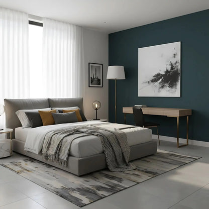 Oeuvre abstraite jouant avec des ombres et des lumières, apportant une touche de profondeur et de mystère à la décoration intérieure.