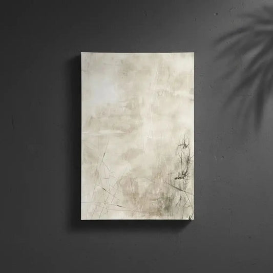 Abstraction douce avec des lignes invisibles et des textures subtiles, créant un mystère tranquille et une ambiance minimaliste, parfaite pour une décoration moderne.